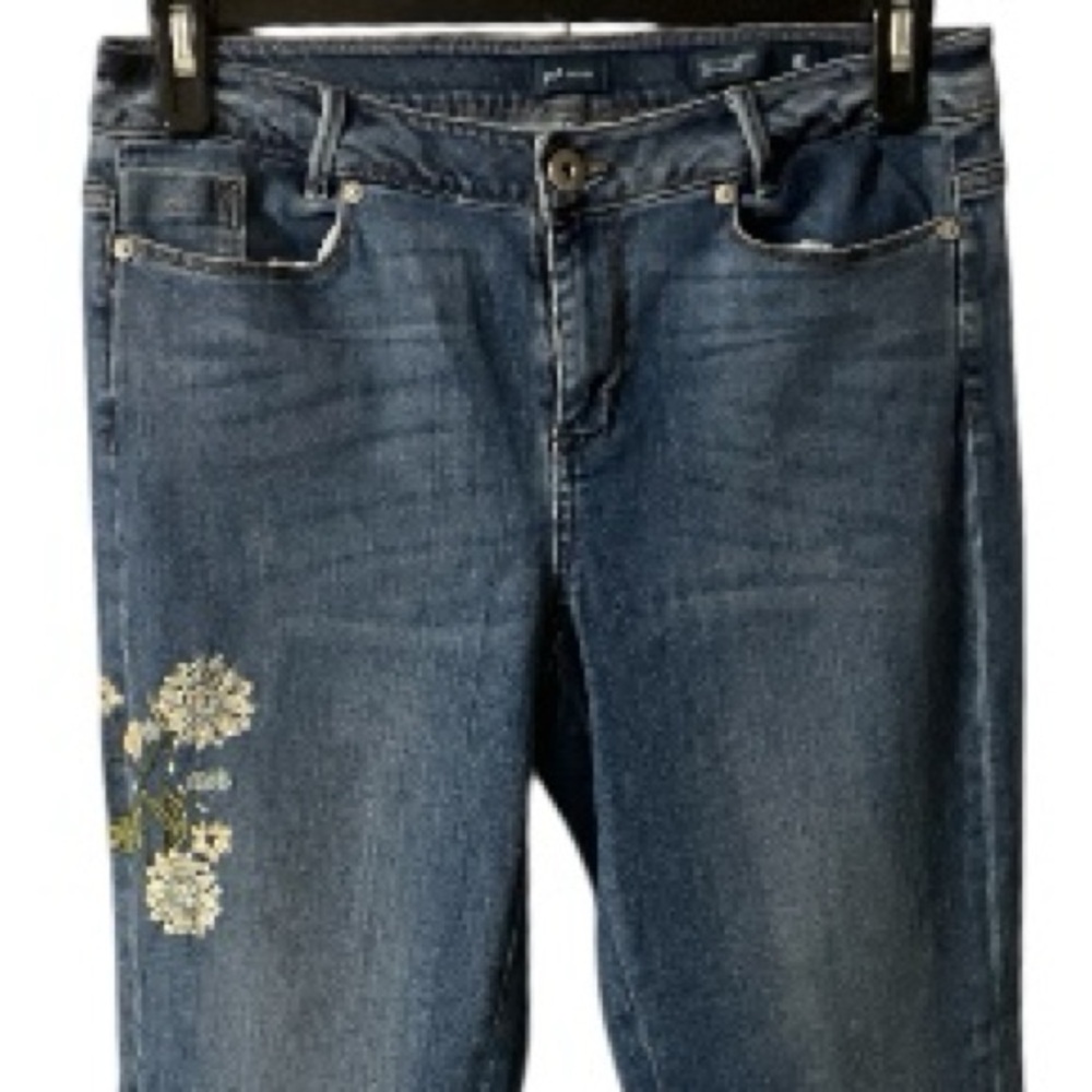 J Jill Denim Weekender Straight Leg Jeans, Cotton blend, Embroidery, Boho, Sz 8 - Picture 4 of 12